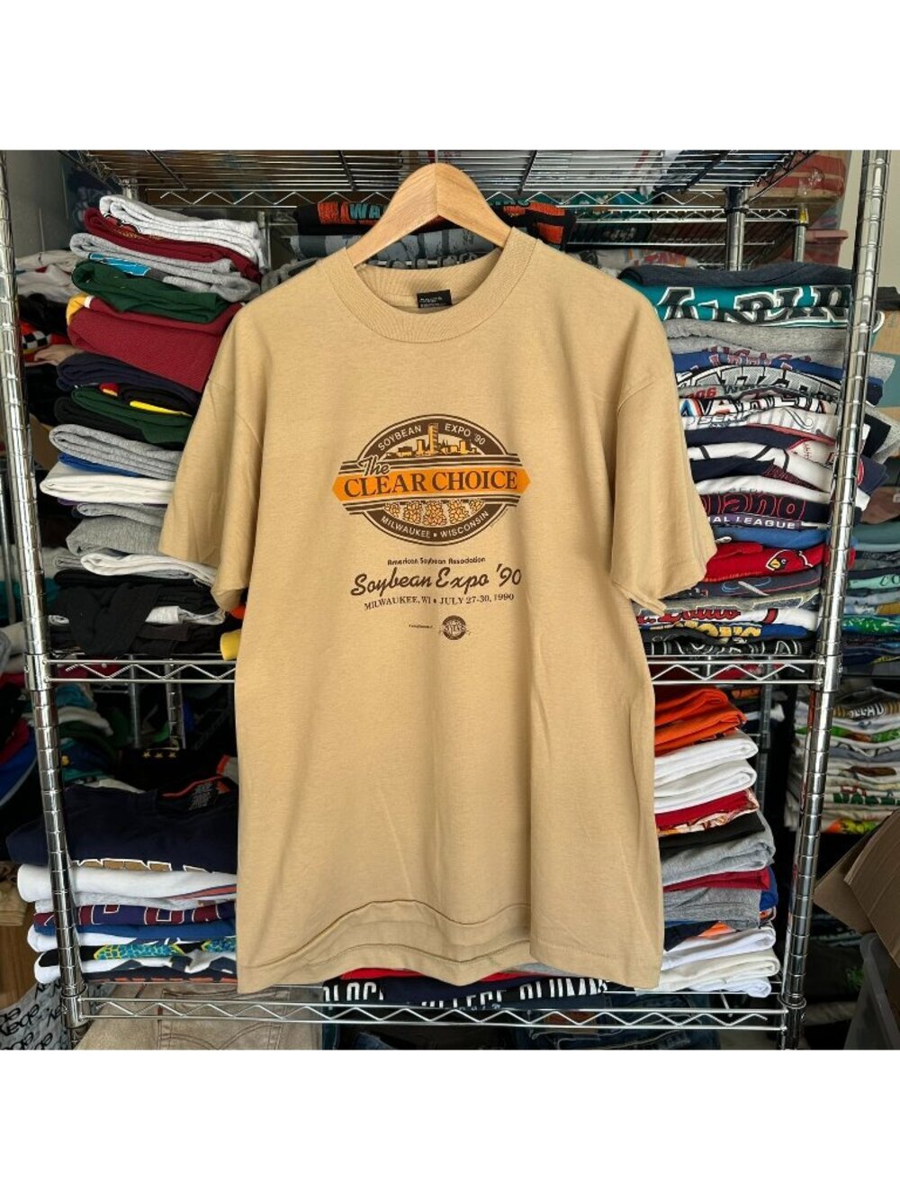 Vintage 90s Wisconsin Soybean Expo T-Shirt Farmer Agriculture Single Stitch XL